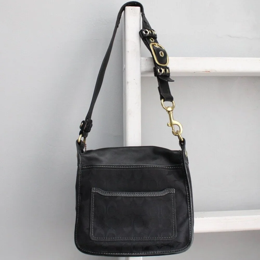 Coach Vintage Y2K Bleecker Black Legacy Signature Shoulder Bag Purse 11434 - Picture 2 of 10